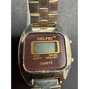 Vintage Retro Delphi Digital Quartz Women's Watch w/Stainless Steel Band